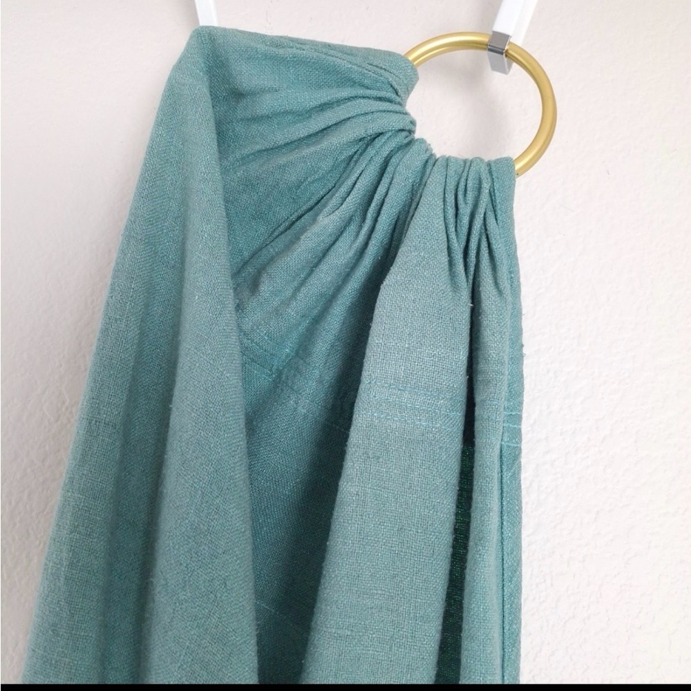 Sakura Teal Silk Ring Sling - Picture 3 of 6